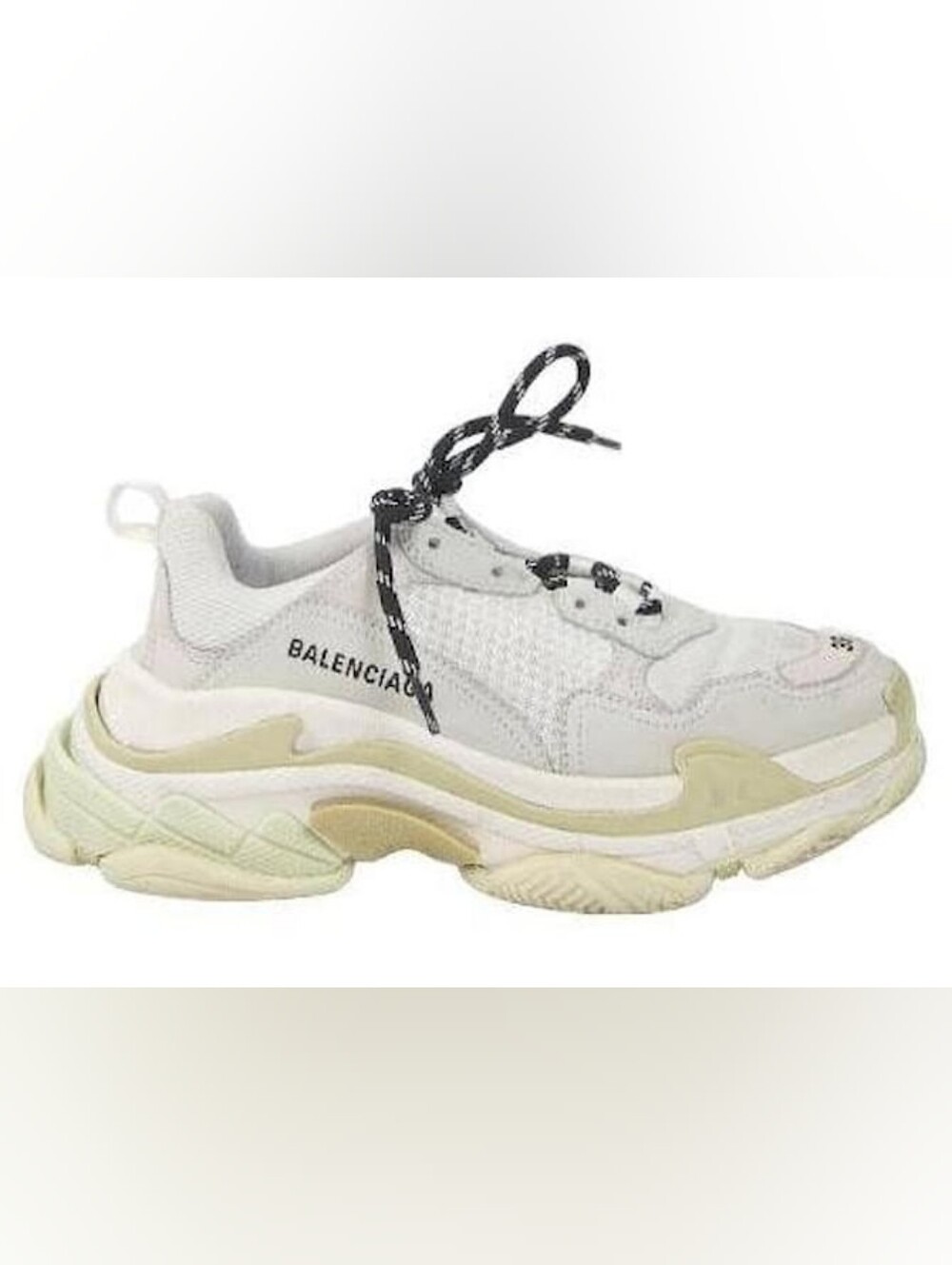 Balenciaga White Multi Triple S Sneaker 25cm Chunky Size 8 White Cream LIKE NEW